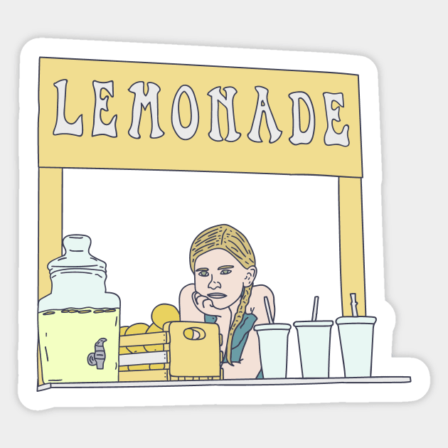 Lemonade Stand - Plywood Table - Lemon Beverage Sticker by DeWinnes